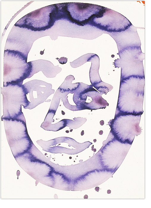 Untitled (self portrait)  (1974) – Gouache on paper
